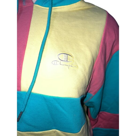 Champion Power Blend Long Sleeve Warm Hoodie Sweatshirt Sz Small Multi Color Kan - Picture 11 of 16